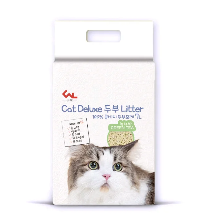 Flushable Crushed Tofu Cat Litter with Green Tea Scent