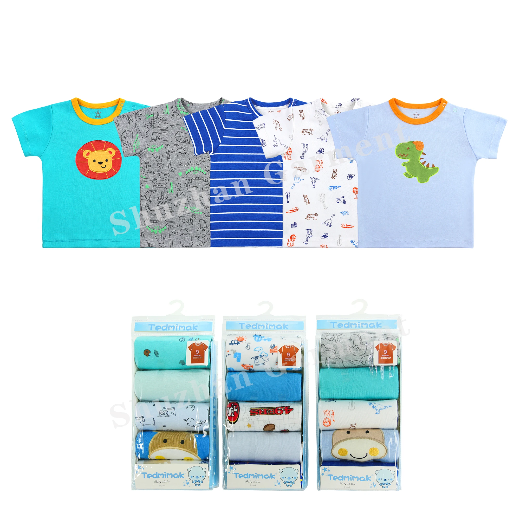 
baby clothing printed unique short sleeve baby T shirt for newborn infant clothes 