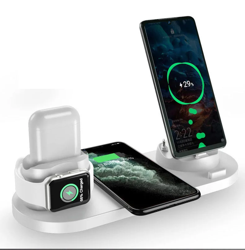 
3 In 1 Smart Portable Qi Phone Holder Watch Fast Wireless Charging Station Pad Dock 10w Wireless Charger Stand 