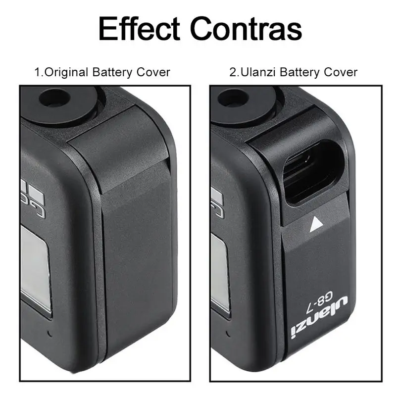 ULANZI G8-7 Protective Cover for Gopro Hero 8 Black Battery Case Cover Type-C Charging Port Adapter Vlog Accessory for Gopro