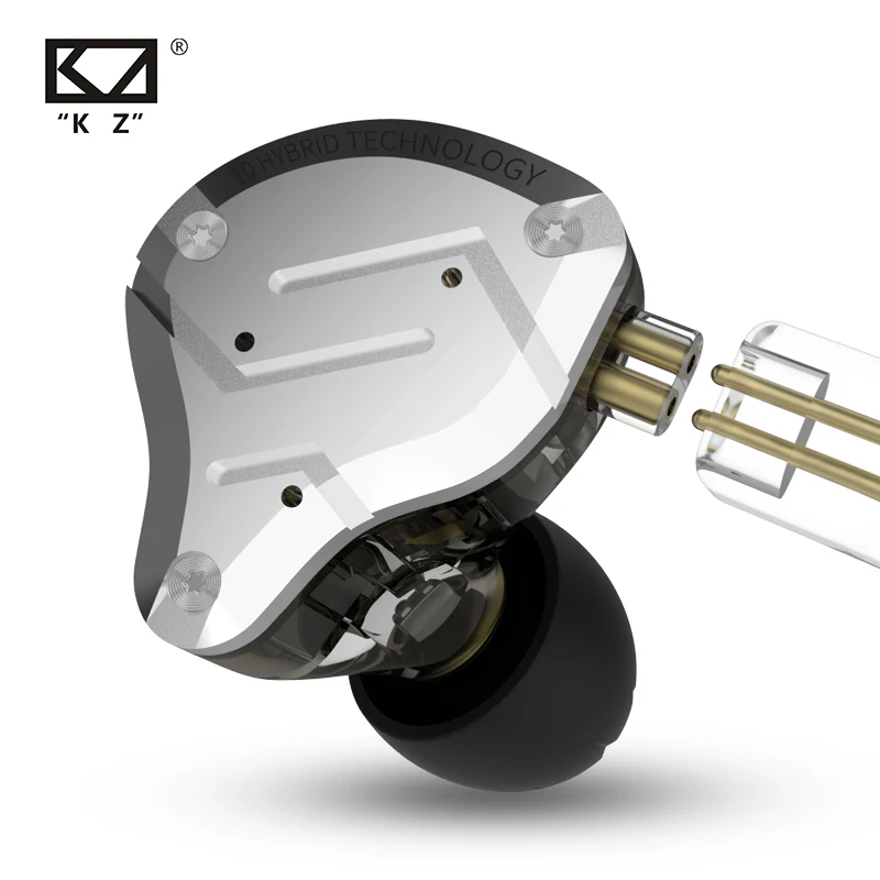  KZ ZS10 Pro 4BA + 1DD гибридные наушники-вкладыши 12 драйверов Hi-Fi гарнитура DJ монитор