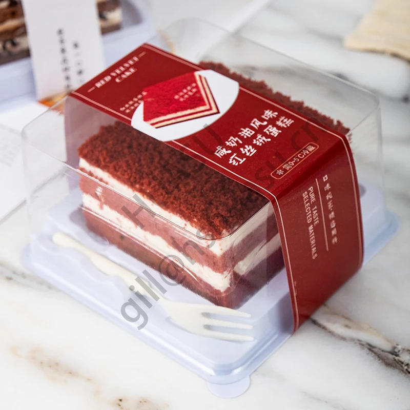 Customizable Cake Slice Box Blister Cake Packaging Box Cheese Cake Box Rectangular Plastic PET Plastic Food Customize