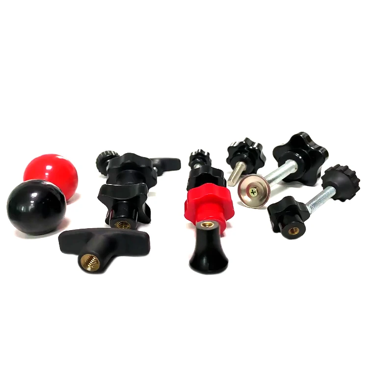 TOP Quality Star Plastic Head Thread Black handle Screw Bakelite Knob cheap oem/odm adjustable screw knobs