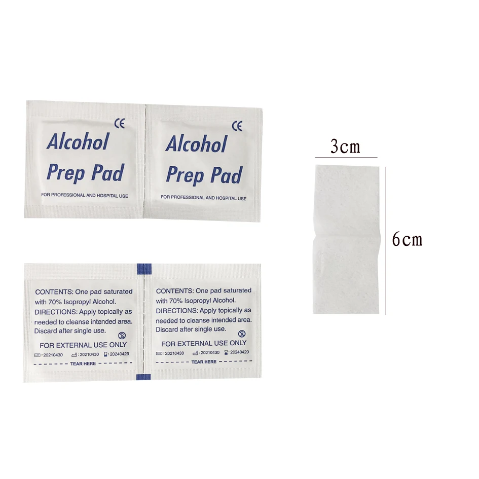 Sterile 100 Alcohol Wipes Alcohol Pads 70% Isopropyl Alcohol Antiseptic Home Free Sample Medical CE Rich White Customizable -