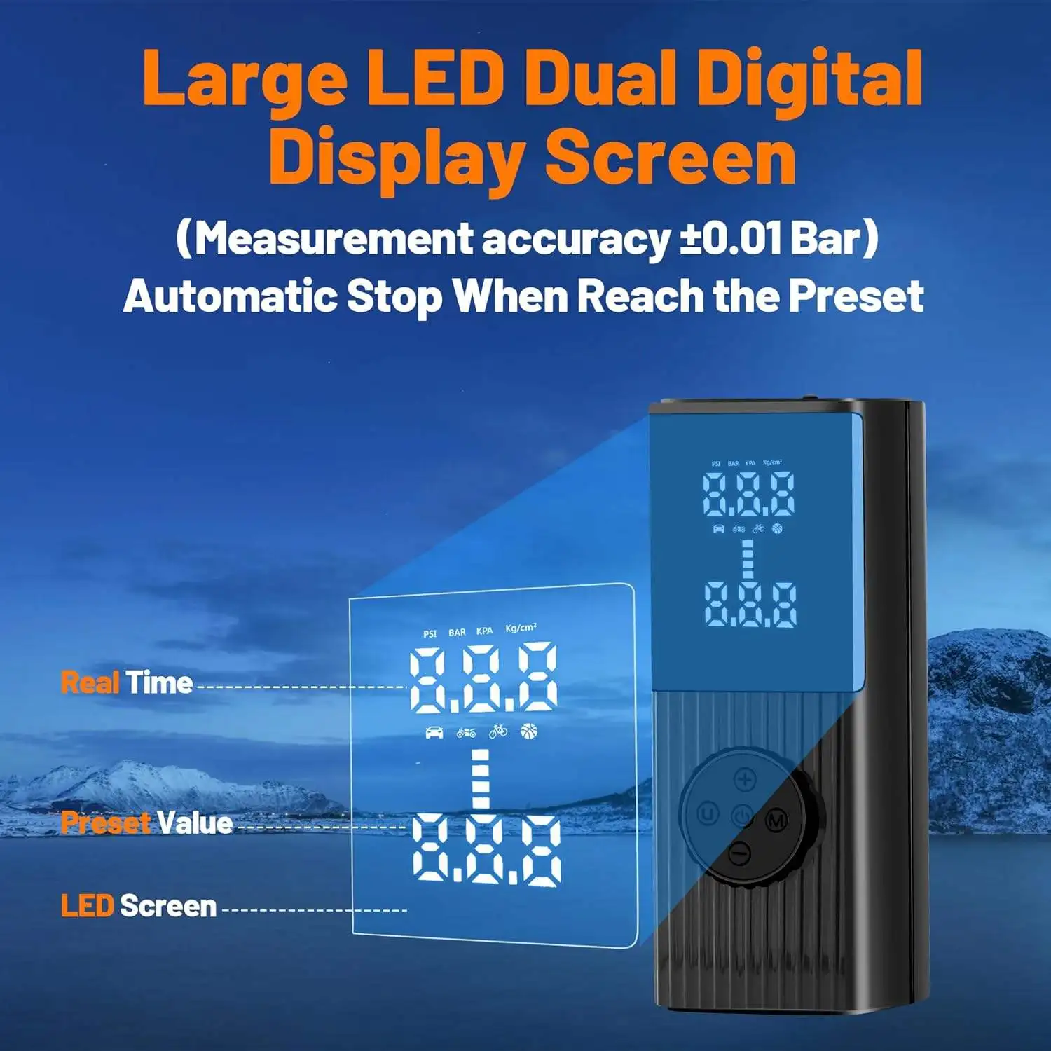 Mini Wireless Air Pump 150PSI 12V Portable Car Air Pump Digital Car Tyre Inflator Electric Air Pump For Bike Scooter