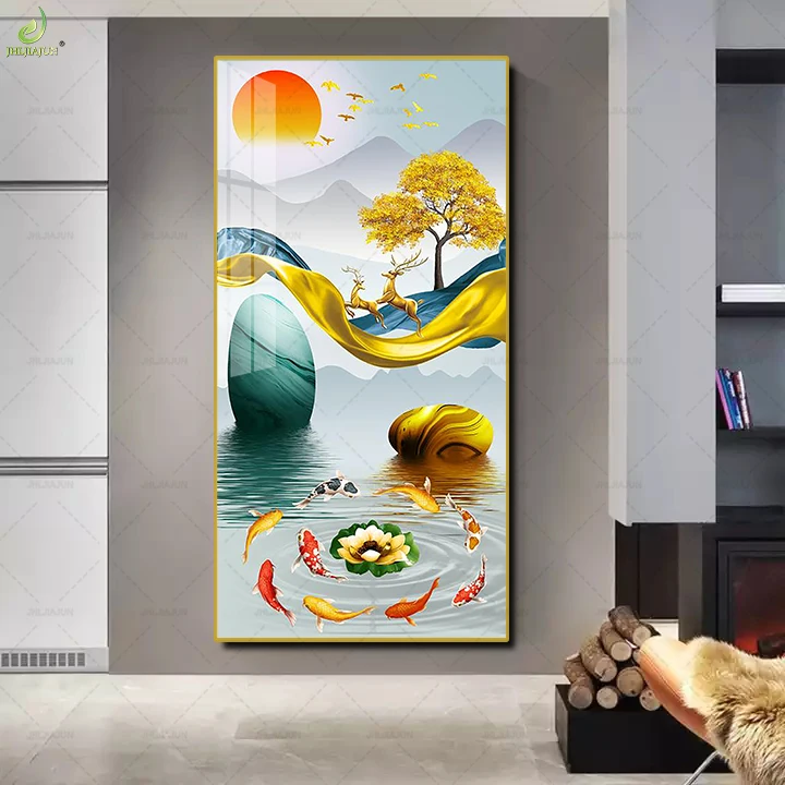 Light Luxury Porch Decorative Painting Vertical Version Modern Minimalist Abstract Painting Living Room Nordic Animal Painting