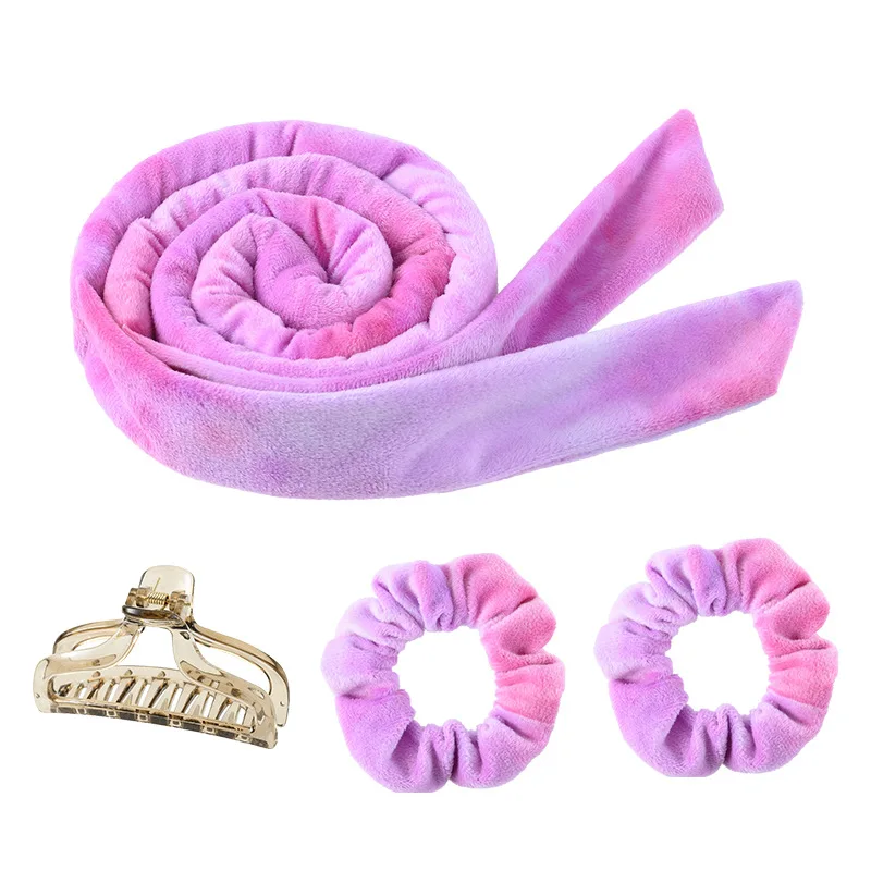 Kids Girls velvet heatless hair curler headband overnight sleep hair roller Soft Lazy Hair Styling Tools No Heat Big Wave Curls