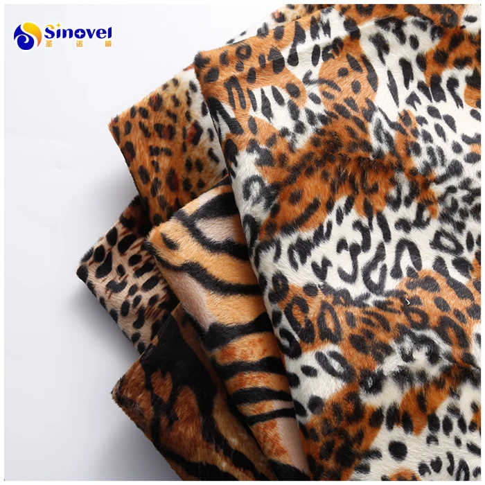 
Polyester knitted animal printed fleece fabric vlour printed velvet print fabric 