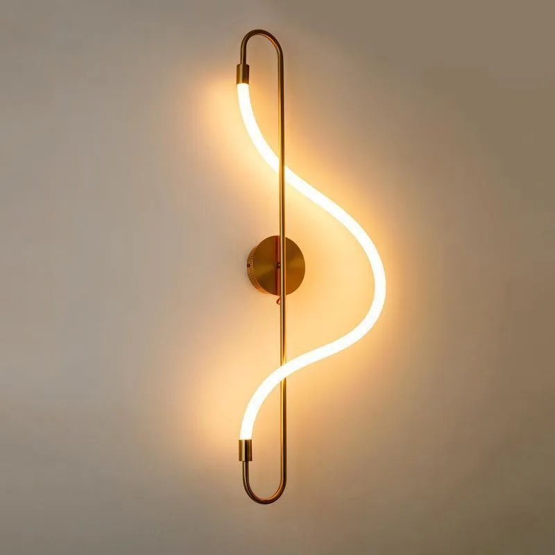 Minimalist and extravagant artistic notes wall lamp designer creative strip lamp word dining table bar line lamp