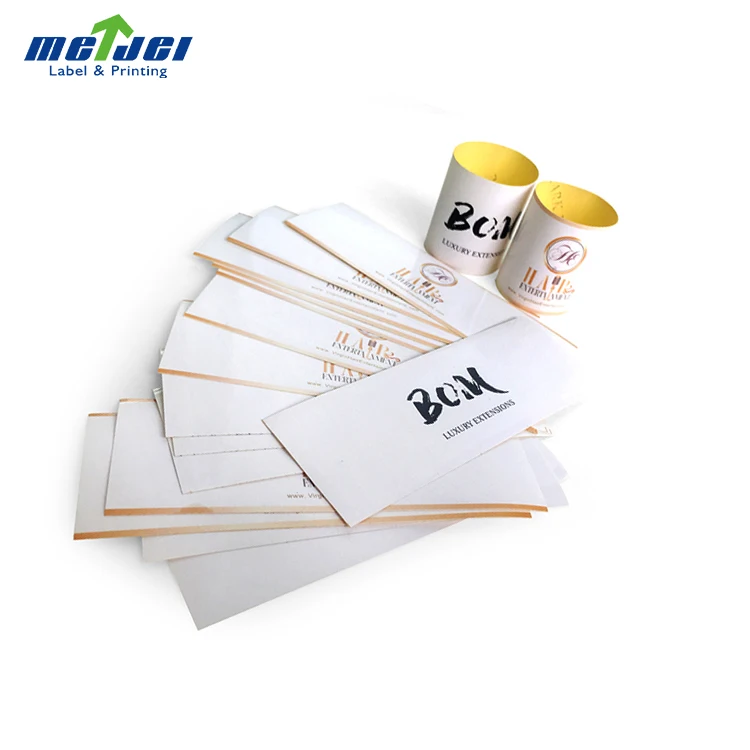 
Custom logo virgin human hair bundle extensions packaging stickers Hair Extension Sticker 