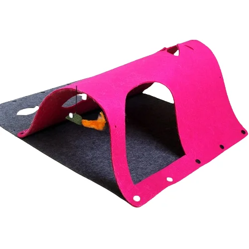 felt Cats Blanket Cat Tunnels Play, Mat Bed Mat Hunt and Chase Center for Kittens Cat Toy Activity Rug Toy Exercise