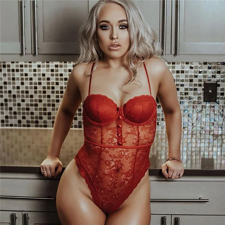 Lace Hollow Out Underwear Bodysuit Women Sexy Bra Lingeries Set Corset Intimates Nightwear Sling wholesale sexy lingerie