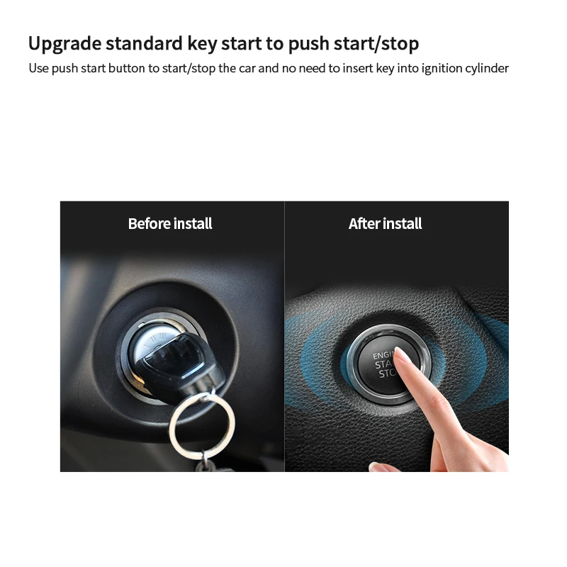 EASYGUARD Universal EC002-NFC-AA  PKE Car Alarm System Passive Keyless Entry & remote engine start & NFC lock unlock