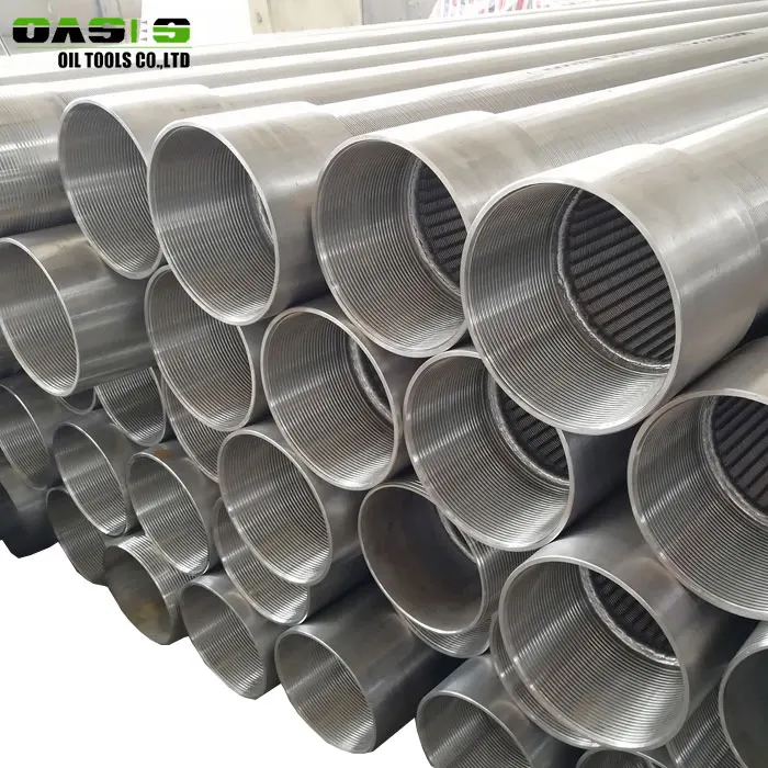 SS304/304L/316/316L Johnson Wedge Wire Screen/sand control Continuous Slot Well Screen Mesh for Water Well Filter