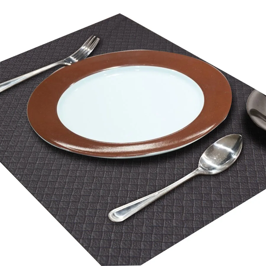 Roll Packing Eco-Friendly High Grade PVC Foam Table Runner PVC Leather Embossed place mats