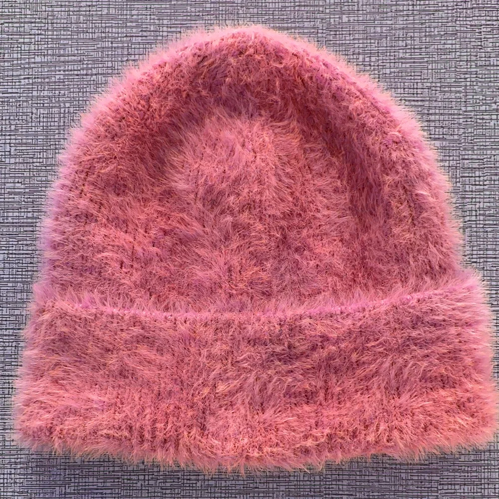 Custom winter knitted hat All Over Logo Beanies High Quality Knit Jacquard faux fur Beanie