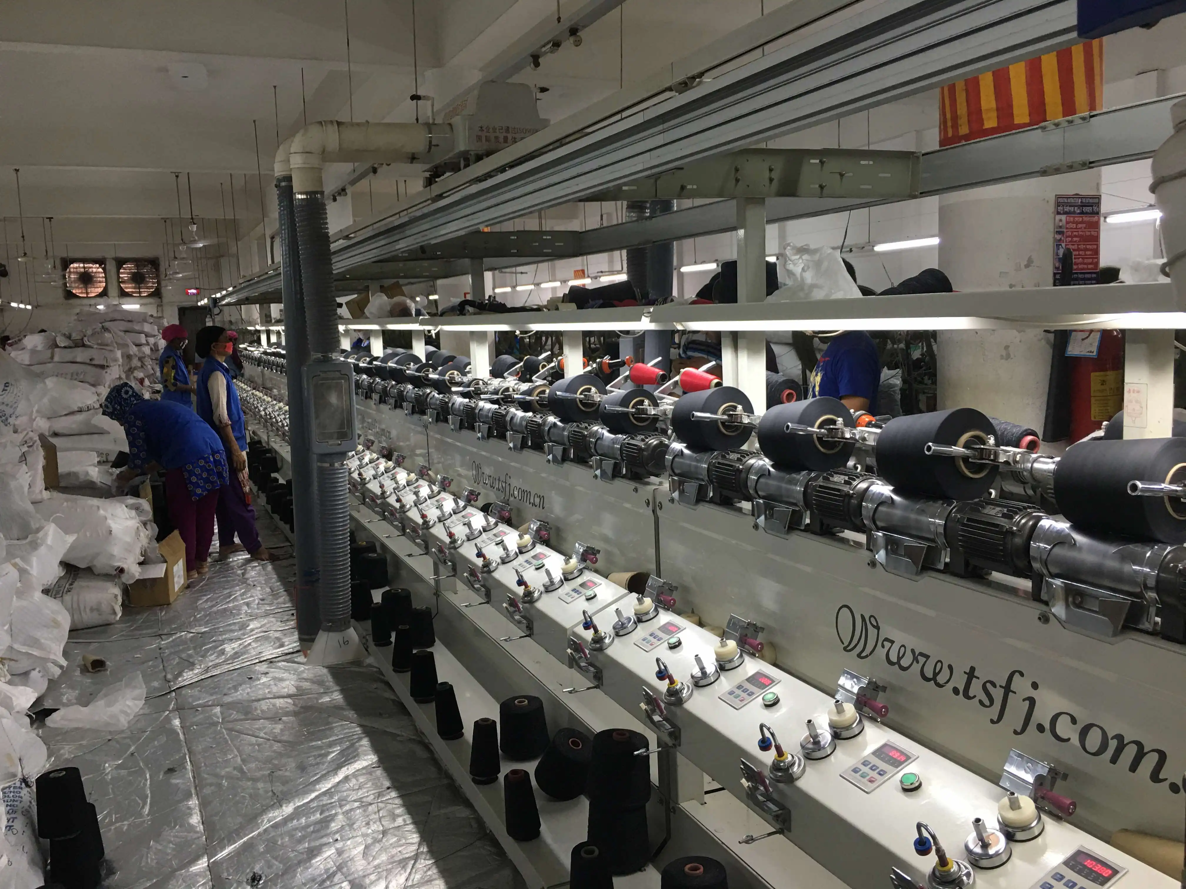 
high speed grooved drum yarn cone to cone winder / winding machine factory 