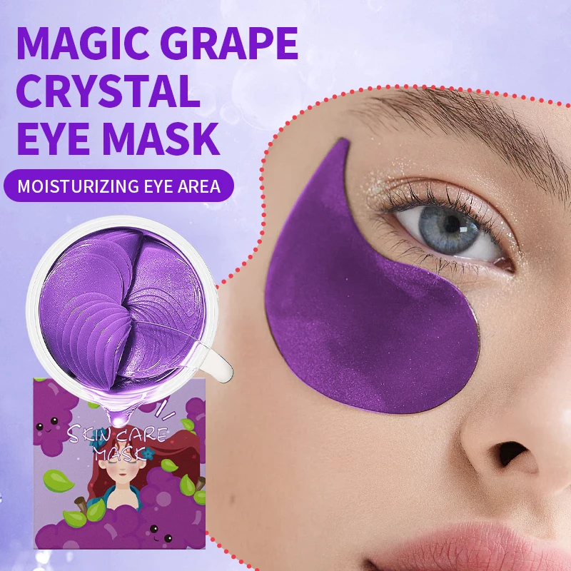 Private label vegan Organic Wholesale Price Organic Box Eye Mask Moisturizing jelly Grape Flavor Nourishing Eye Mask
