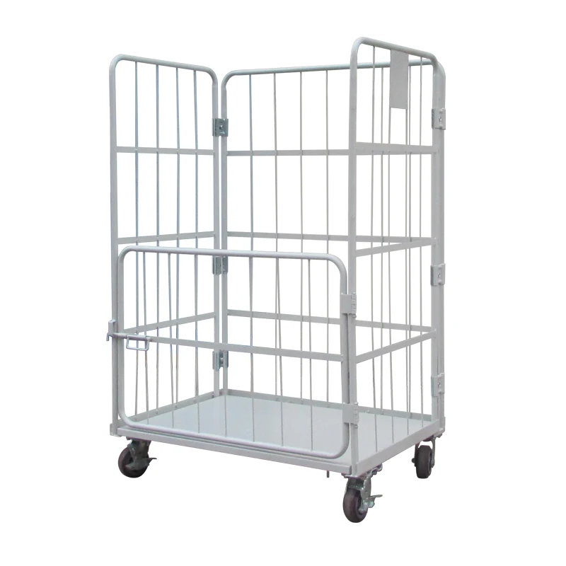 Customized High Quality Trolley foldable cargo factory price warehouse transport steel roll container cage