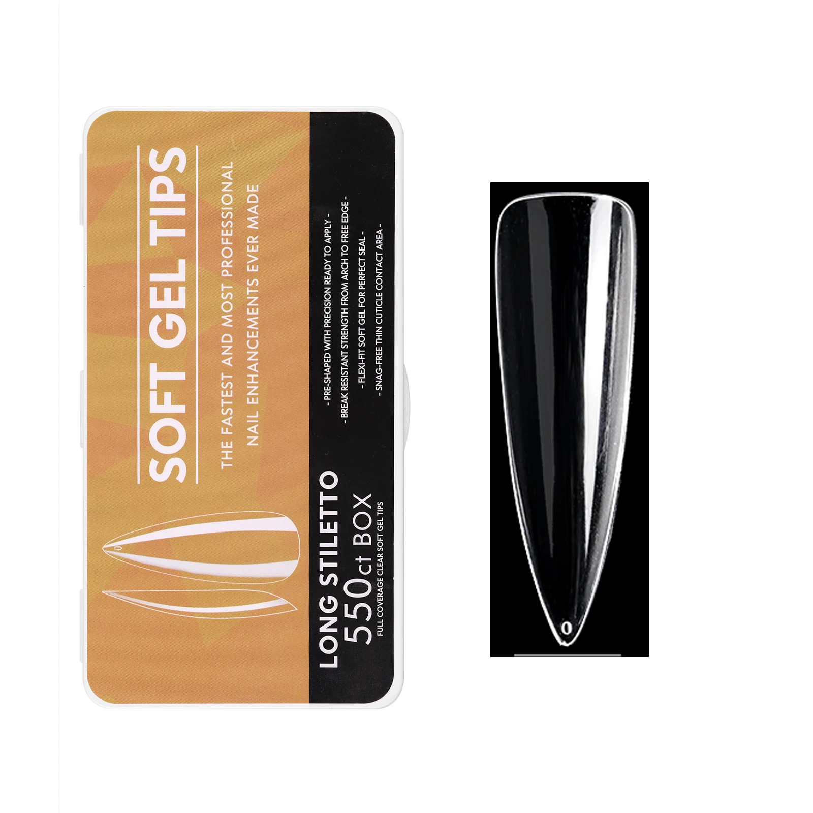 420 шт./коробка тонкие прозрачные накладные ногти