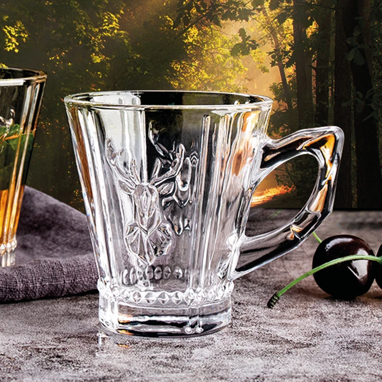 tea mugs creative clear glass cups for tea and coffee 8oz Christmas gift elk deer shape home hotel ABO RTS