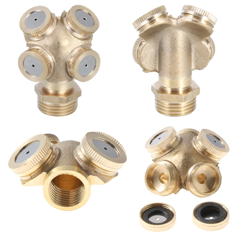 Water Outdoor Irrigation System Connector Sprayer Head Brass Atomizing Misting Nozzles for Garden Irrigation