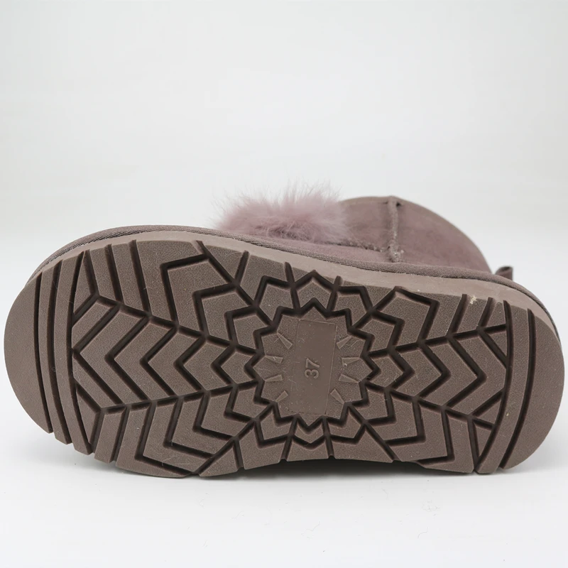 Женские розовые ботинки с меховым верхом