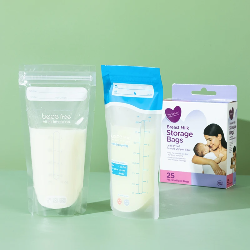 Custom BPA Free Pre Sterilized Breastfeeding Moms Popular Reusable Zip Baby Breast Milk Storage Bag