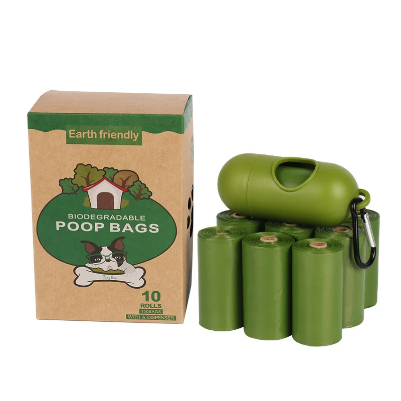 Easy Handle Dog Waste Bag with Dispenser Bio Degradable Doggy Poop Bags