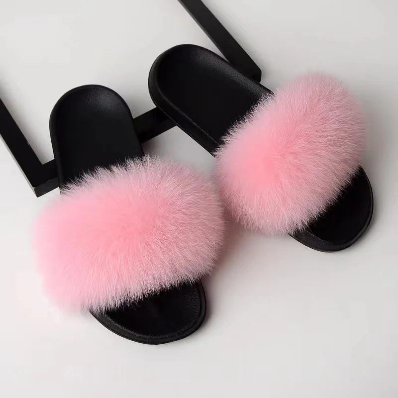 Fur slipper House Slides Slippers Luxury Indoor Outdoor for Woman Fashion Leather colorful slippers