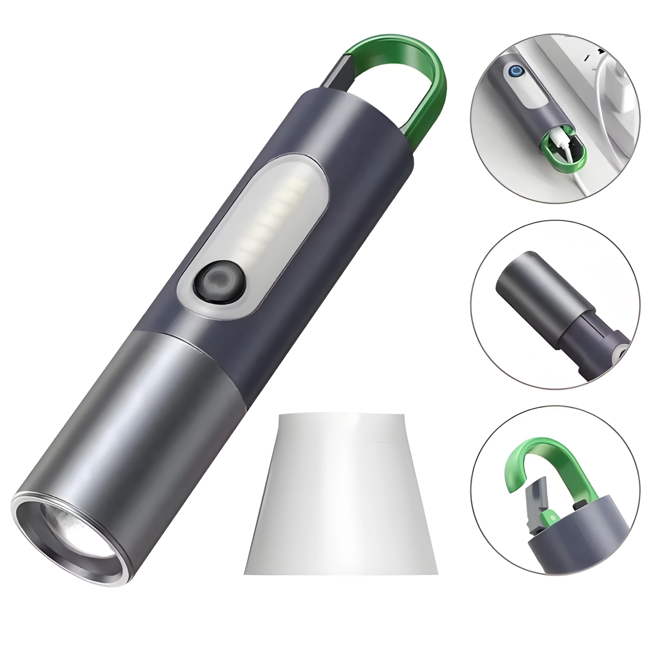 Type-C Charger LEP Or P50 LED Hot Sale Multi-functional Zoomable Flashlight White Laser 1000 Lumens Telescopic Torch For Outdoor