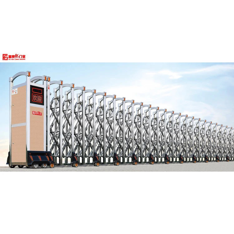 New design automatic gate electric retractable sliding doors with LED screen customized factory main gate stainless steel  door