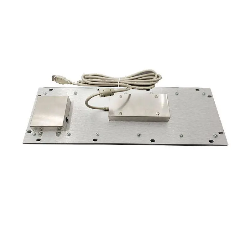 waterproof 65 keys industrial metal mounted mechanical kiosk keyboard with touchpad or trackball