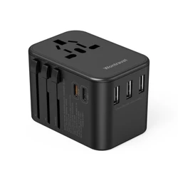 PD Quick Charger Output Travel Adapter Universal Multi Travel Adaptor with 3 USB