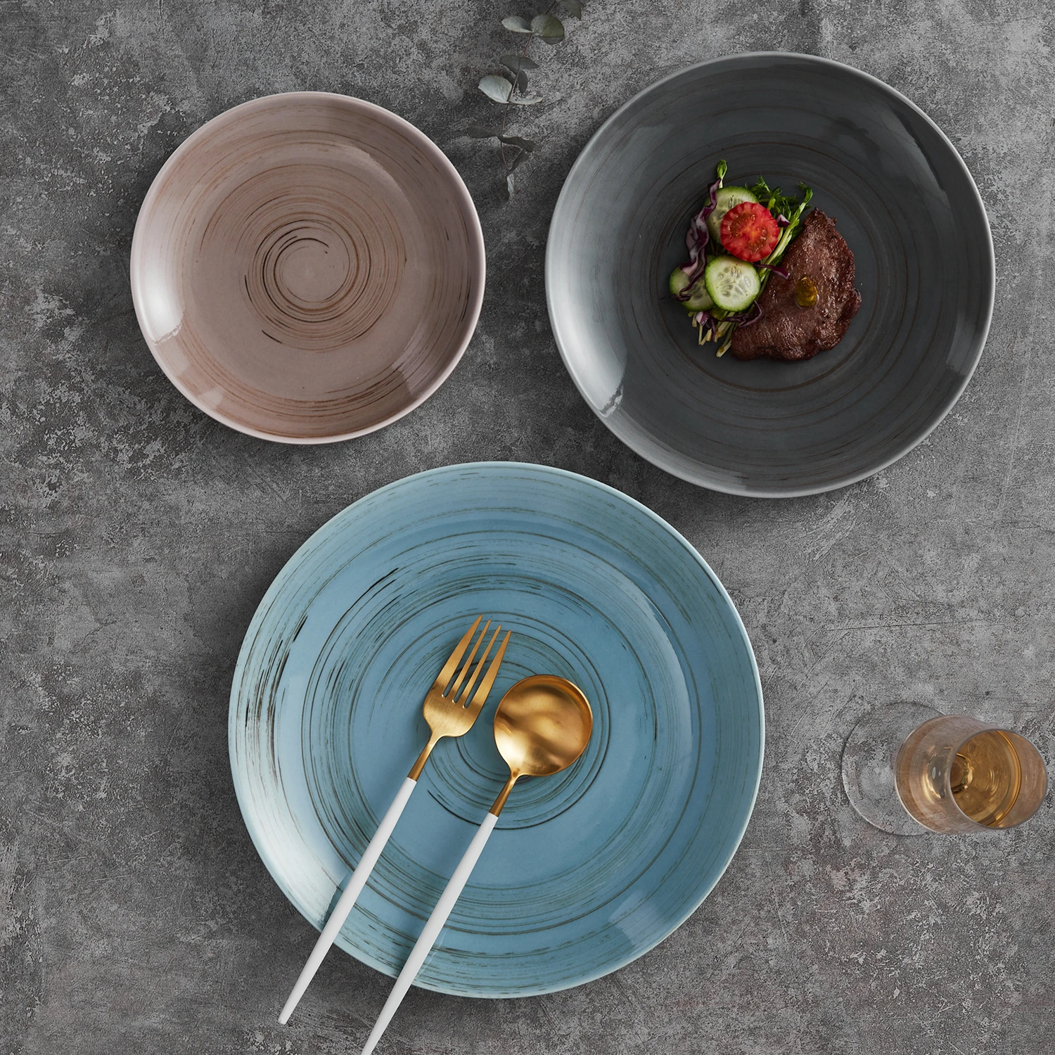 Лидер продаж, керамическая посуда в скандинавском стиле, фарфоровая обеденная тарелка для стейка, используется в ресторане, цветная глазурованная тарелка и блюдо