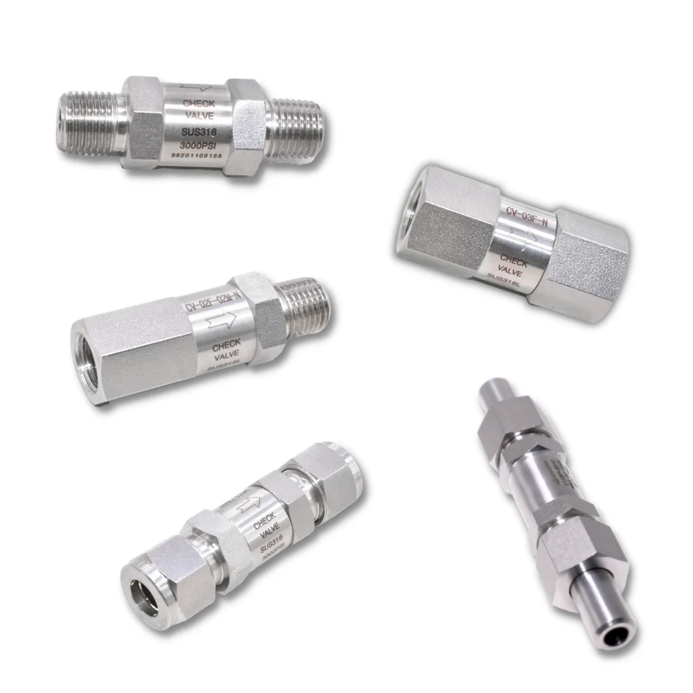 Stainless steel 316 straight male gas check valve high pressure