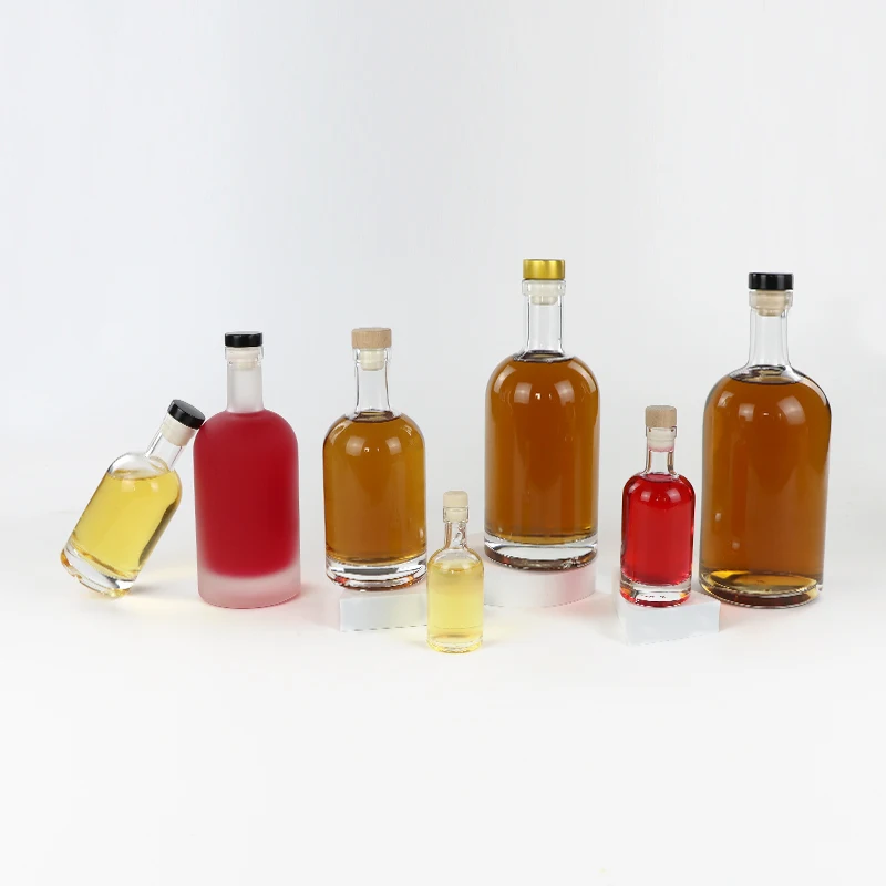 Mini Empty Round 100ml Vodka Gin Rum Gin Samples Glass Bottle with Cork Stopper