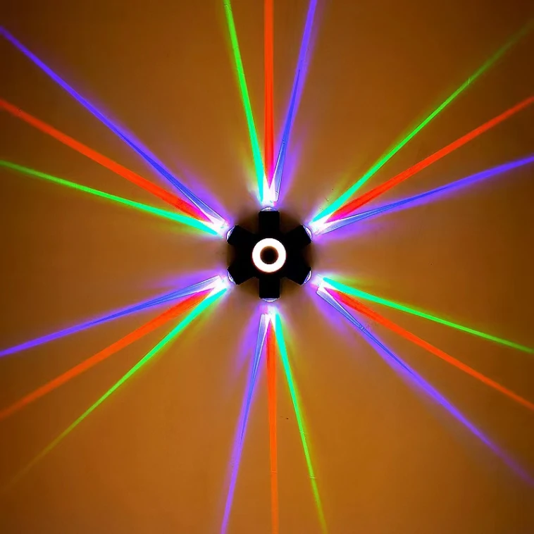 LED Wall Light Pattern Crossing Star Shape Ray Shine Art Vertical Square Wall Wash Lamp Narrow Linear Beam Lighting