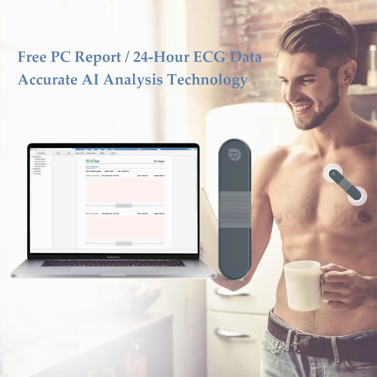 Medical ECG Patch Real-time Dynamic ECG Recorder Wireless Bluetooth ECG Holter