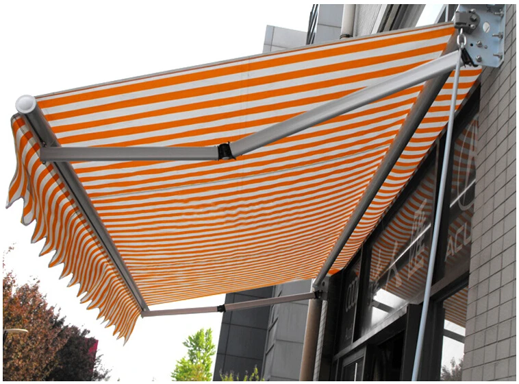 HOT Sale Black Metal Aluminum Alloy Frame Wall Mounted Sunshade Waterproof Retractable Outdoor Awning Manual for Patio Balcony