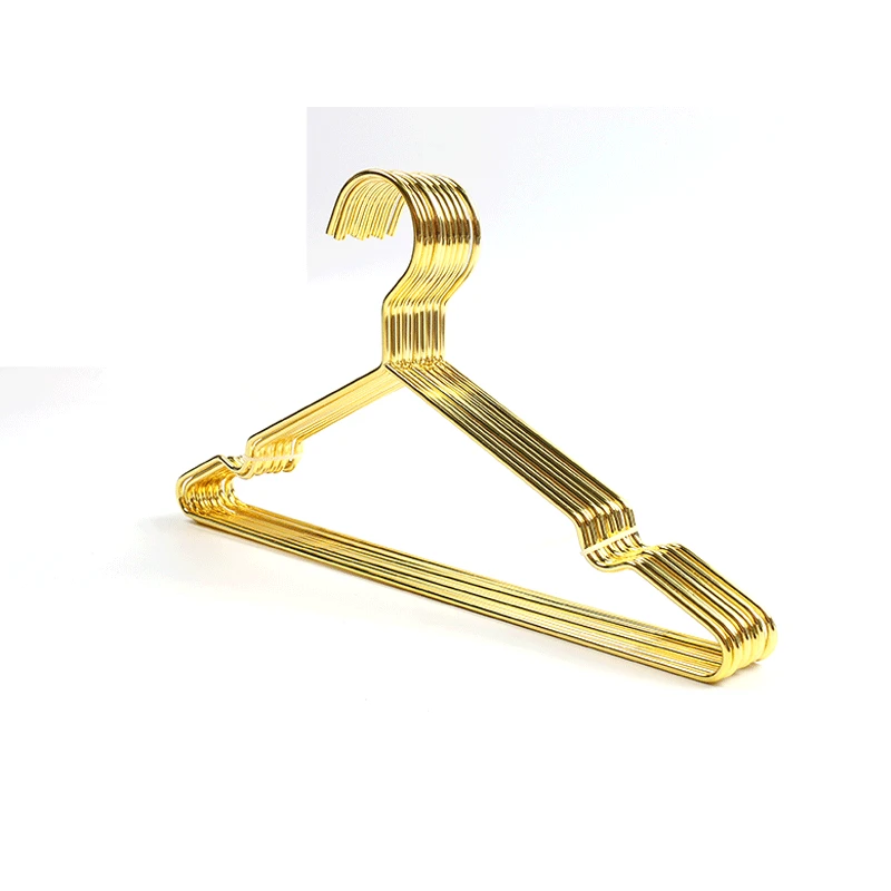 Hot sales Occident Style Metal Clothes Hangers Wholesale Factory Price Golden Color Anti Slip Hanger