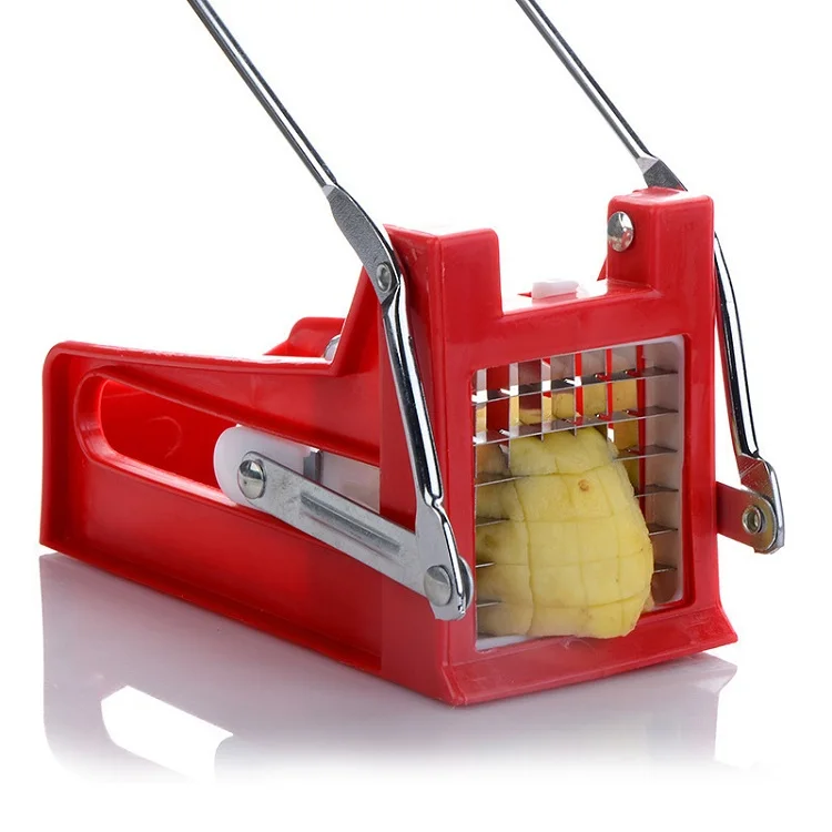 Potato Cutter French Fry Cutter Potato Slicer Commercial Grade Vegetable and Potato Slicer with 2 Blade Size Cutter Options