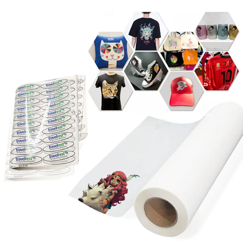 PET Film Roll Cold Peeling White Heat Press T shirt Printing transfer dtf pet a3 60 cm uv dtf film for uv printer