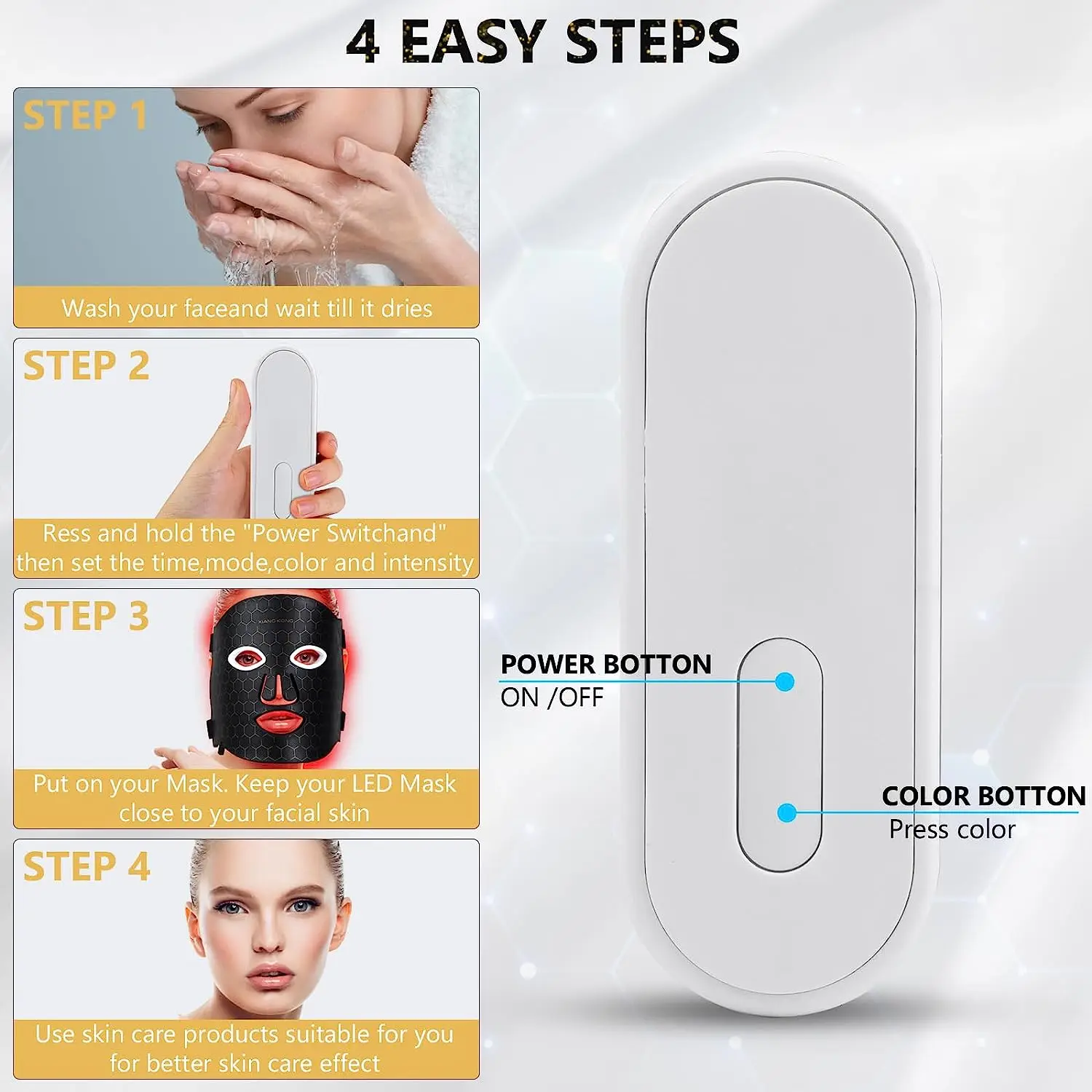 Private Label Home Use Beauty Equipment Skin Rejuvenator Led Light Facial Mask