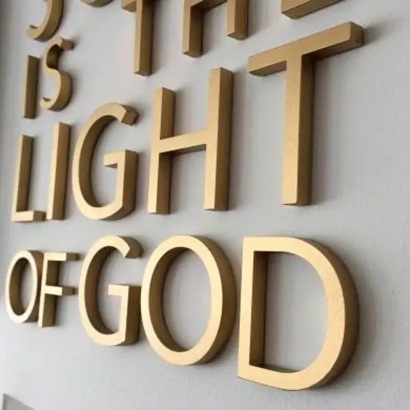 Custom 3D Metal Letters And Numbers Mirror Gold Stainless Steel Alphabet Sign Letter For Business