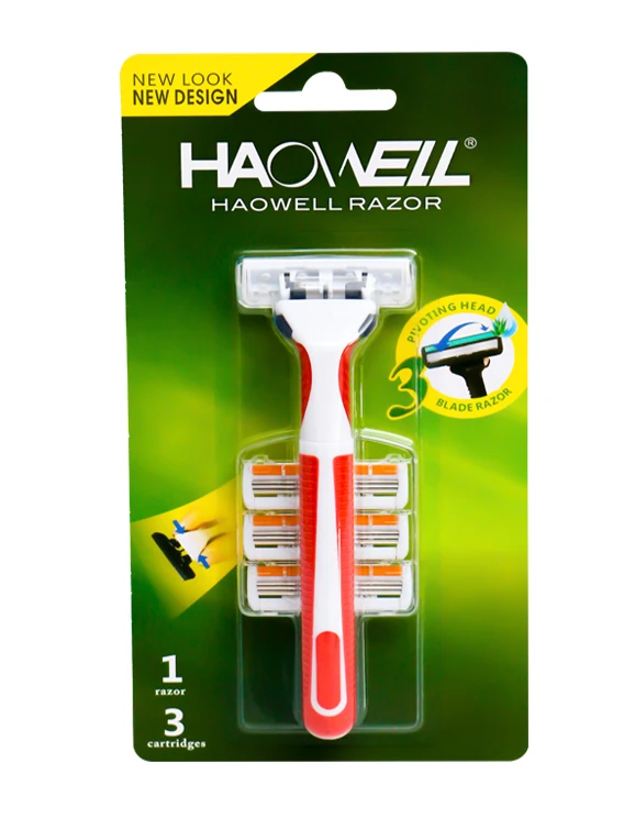 Triple 3 three blade razor with stainless steel shaving razor blade shaveing razor easy to replace the cartridge