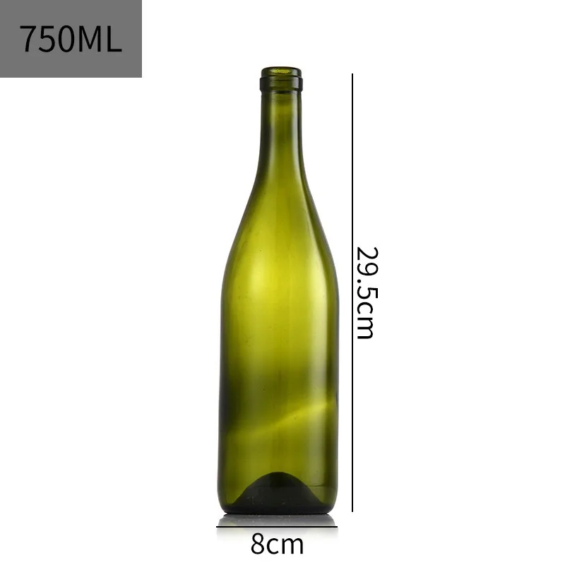 Bouteille de vin en verre clair vide 375 мл 500 750 noir bouteille luxe gros pour spiritu