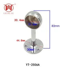 Furniture Accessories Zinc Alloy Round Rod Closet Hanging Rail Tube Rod Holder Chrome Wardrobe Support Flange
