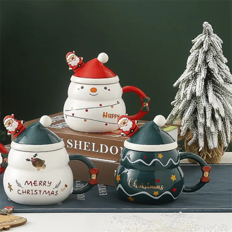 Harmony Hot Sale Wholesale Modern Style Practical Snowman Coffee Mug Christmas Ceramic Cup