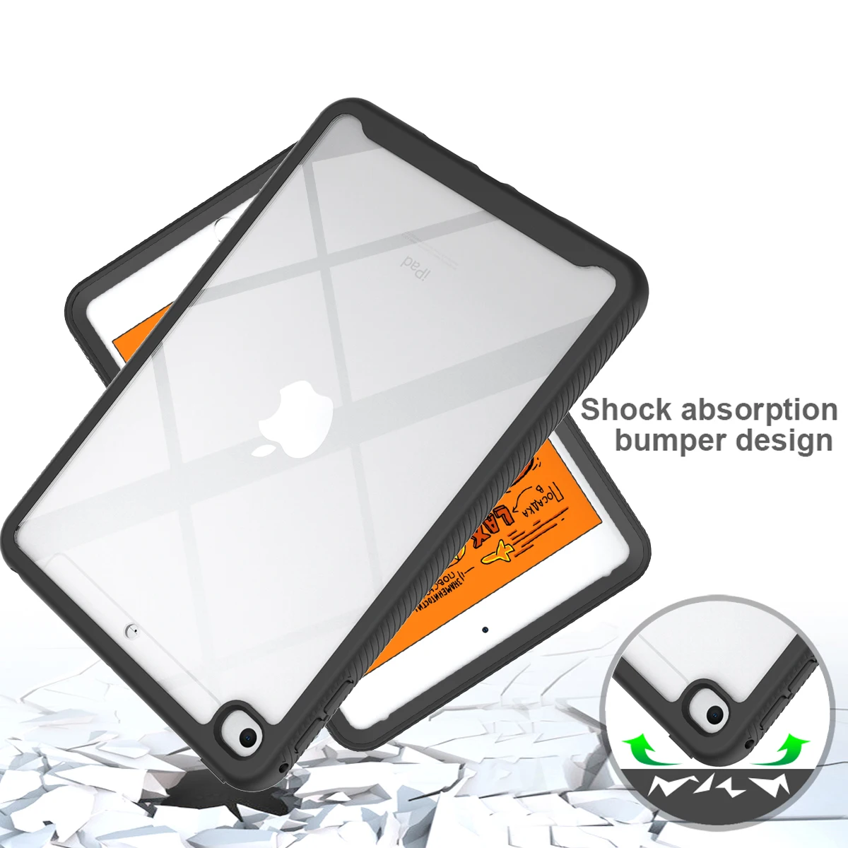 Anti Fingerprint TPU PC For iPad mini 5 Case, Shockproof Robot Armor Hybrid Case For iPad mini 4